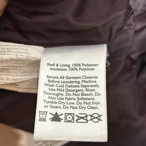 Eddie Bauer Quilted Jacket Coat Full Zip Insulated Pockets size large burgundy - Picture 13 of 15